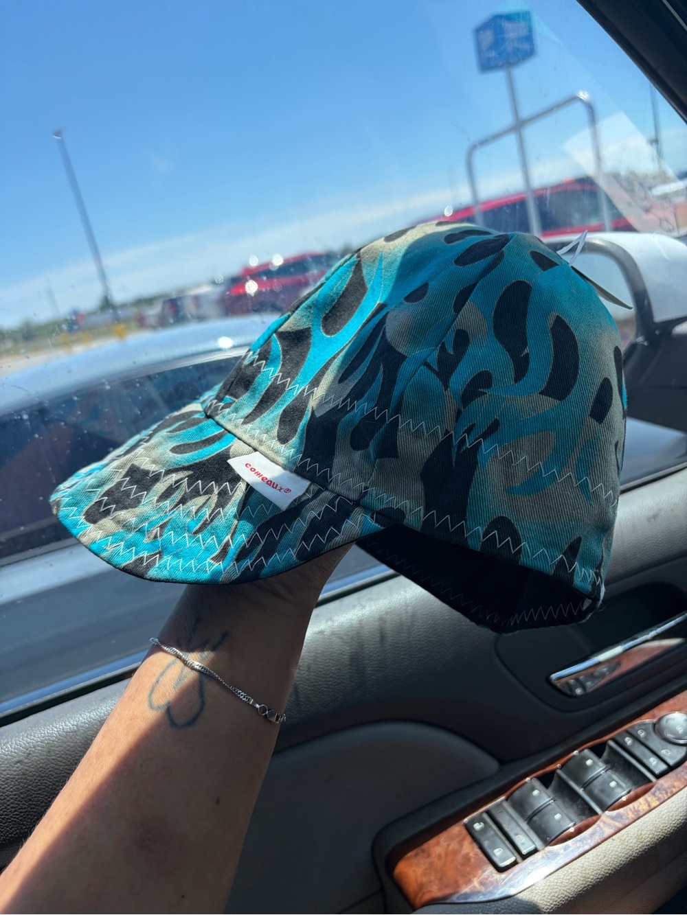 Flame PRINT FIVE PANEL CAP - Teal/Black